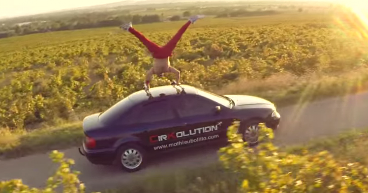 Nextlevel Handstand Stunt On Top Of Moving Car ENCA